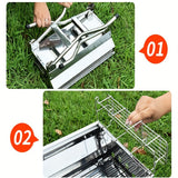 Portable Foldable Stainless Steel Grill for Outdoor Use Outdoor Grills - Tophatter Daily Deals