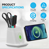 Wireless Charging Stand with Dual USB Charger & Desk Organizer Phone Chargers - Tophatter Daily Deals