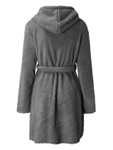 Tie Waist Hooded Robe Sleep Dresses - Tophatter Daily Deals