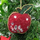Apple Beaded Christmas Tree Bauble | Colourful Fruit-shaped Tree Ornaments Baubles - Tophatter Daily Deals