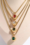 Zircon 18K Gold-Plated Geometrical Shape Pendant Necklace Necklaces - Tophatter Daily Deals