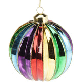 Large Rainbow Christmas Bauble | Multicoloured Christmas Tree Ornament - 10cm Baubles - Tophatter Daily Deals
