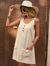 Decor Button Mini Tank Dress with Pockets Casual Dresses - Tophatter Daily Deals