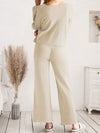 Long Sleeve Lounge Top and Drawstring Pants Set Loungewear Sets - Tophatter Daily Deals