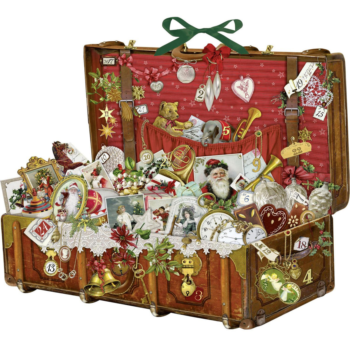 Vintage Suitcase Christmas Advent Calendar | Traditional Picture Advent Calendar Advent Calendar - Tophatter Daily Deals