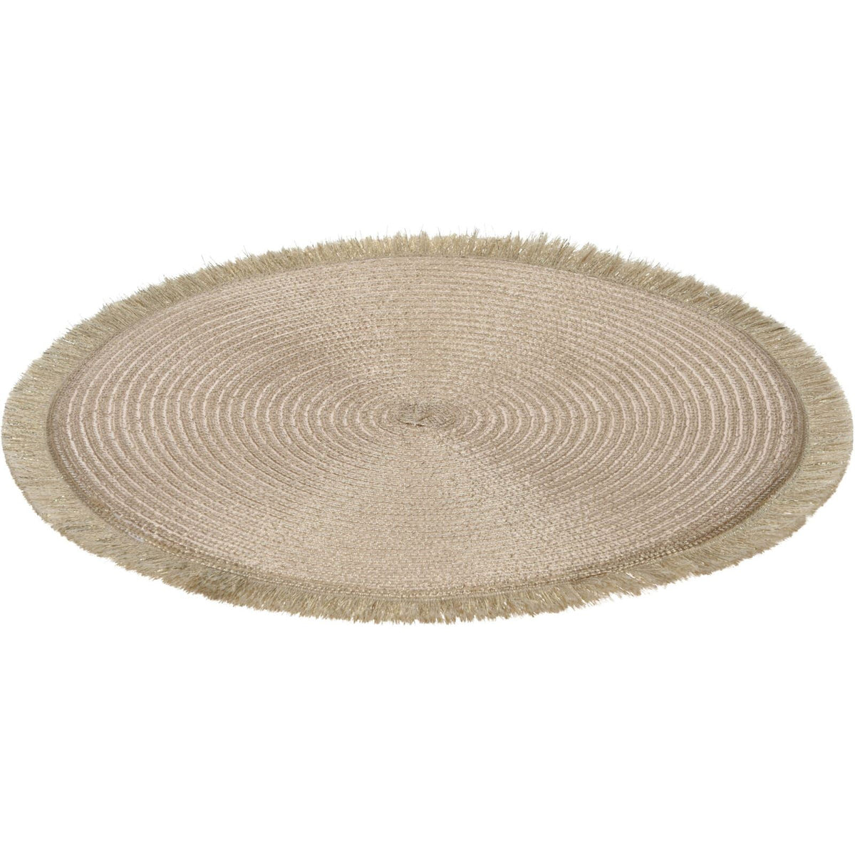 Champagne Gold Round Placemat | Woven Gold Shimmer Table Place Mat - 35cm Placemat - Tophatter Daily Deals
