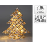 Illuminated Jute Christmas Tree with Glitter | Warm White LED Tree Light - 30cm LED Light - Tophatter Daily Deals
