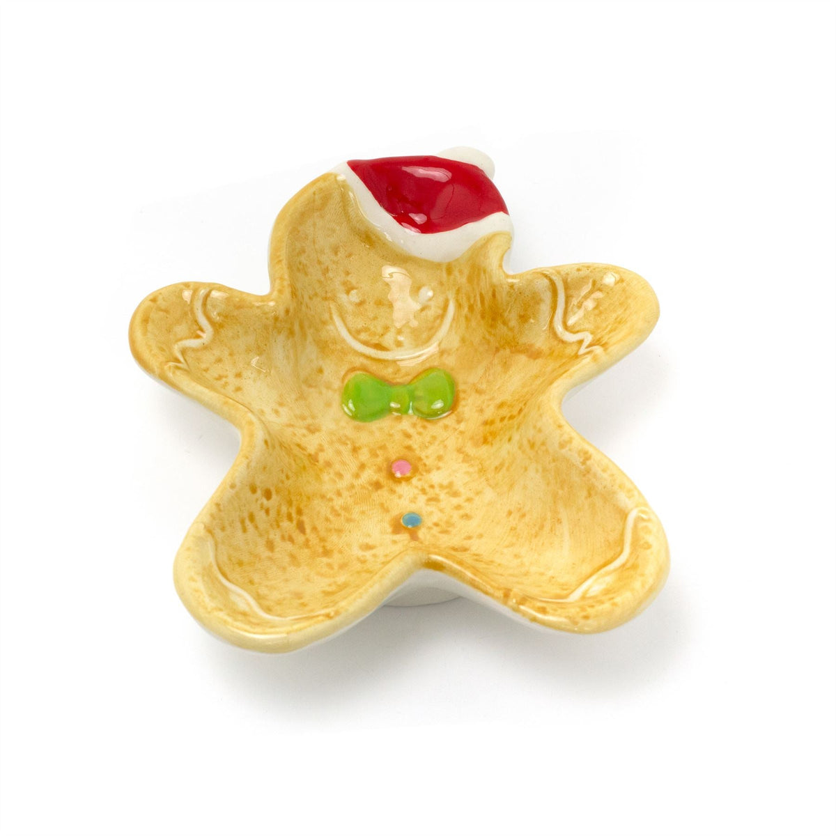 Ceramic Gingerbread Cookie Shaped Christmas Snack Bowl | Festive Serving Dish Bowl - Tophatter Daily Deals