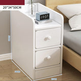 Bedside Table Simple Modern Home Bedroom Crevice Shelf Bedsi Rounded white Fillet 2layer 20x34x50 0 - Tophatter Daily Deals