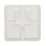 White Porcelain Serving Dish with Star Centre Snack Platter with 5 Compartments Serving Board - Tophatter Daily Deals