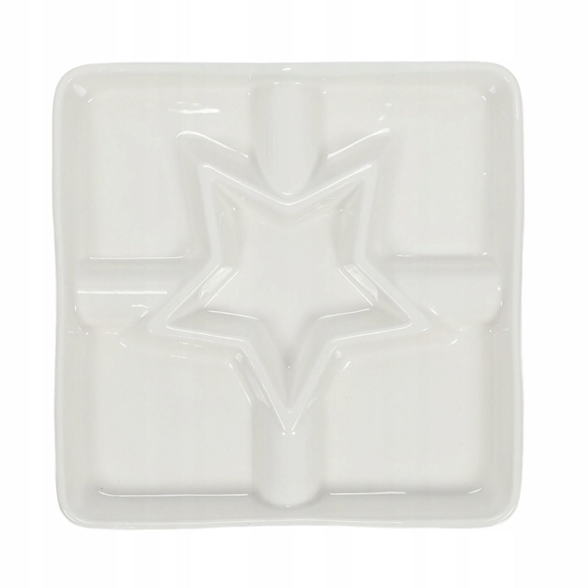 White Porcelain Serving Dish with Star Centre Snack Platter with 5 Compartments Serving Board - Tophatter Daily Deals