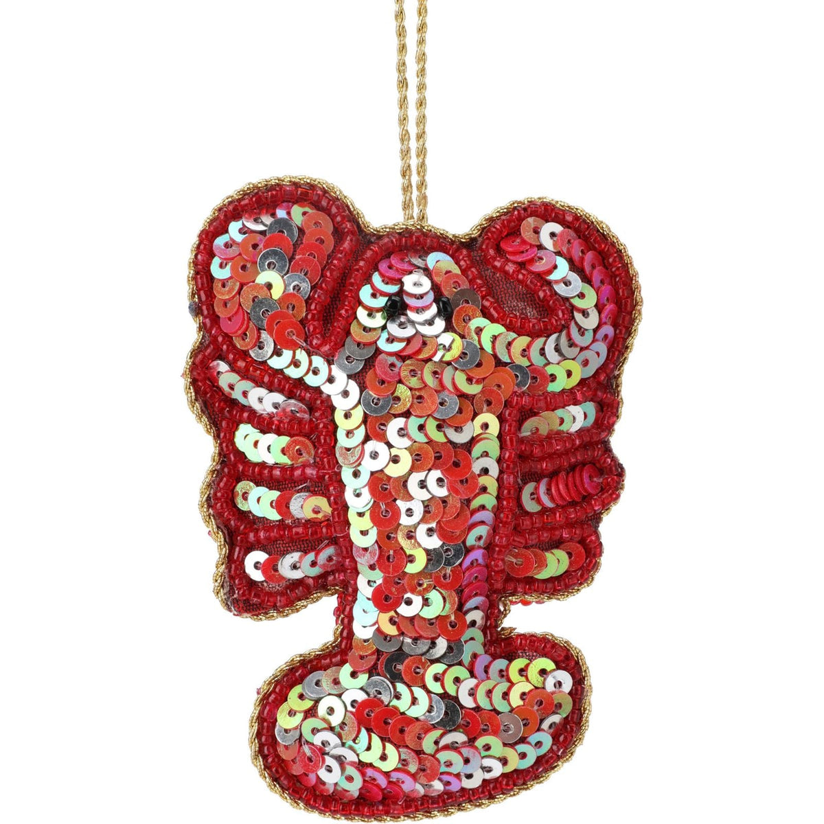 Christmas Tree Beaded Lobster Bauble | Christmas Tree Hanging Ornament - 10cm Baubles - Tophatter Daily Deals