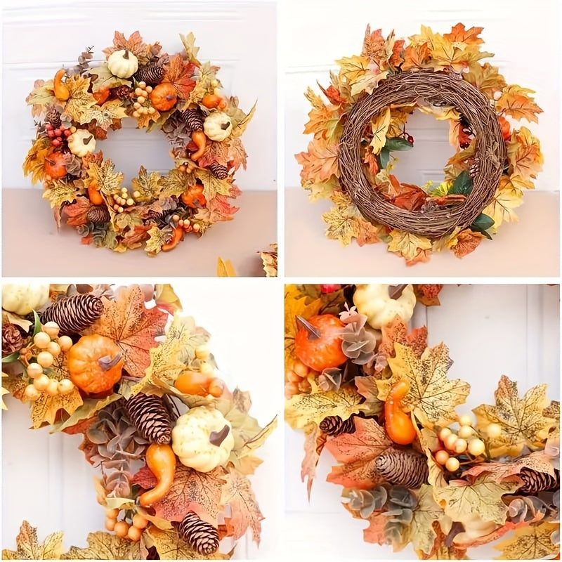 Halloween Harvest Wreath Decor Occasions > Christmas > Christmas Wreaths & Garlands - Tophatter Daily Deals