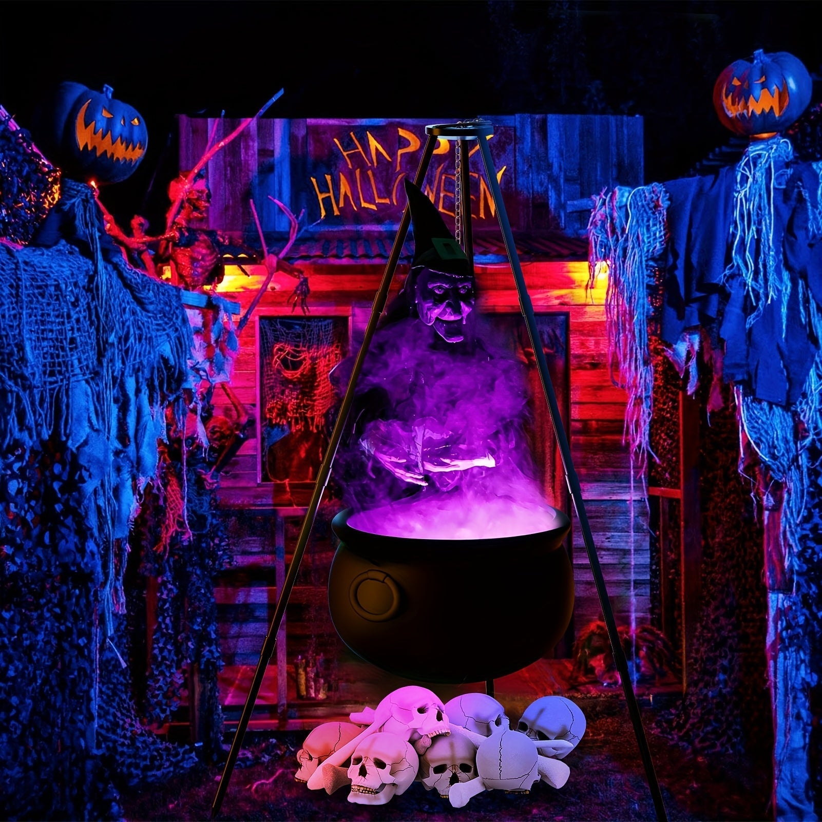 Patio Halloween Witch Cauldron Set Halloween - Tophatter Daily Deals