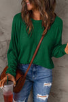 Double Take Full Size Round Neck Long Sleeve T-Shirt Green Women's T-Shirts - Tophatter Daily Deals