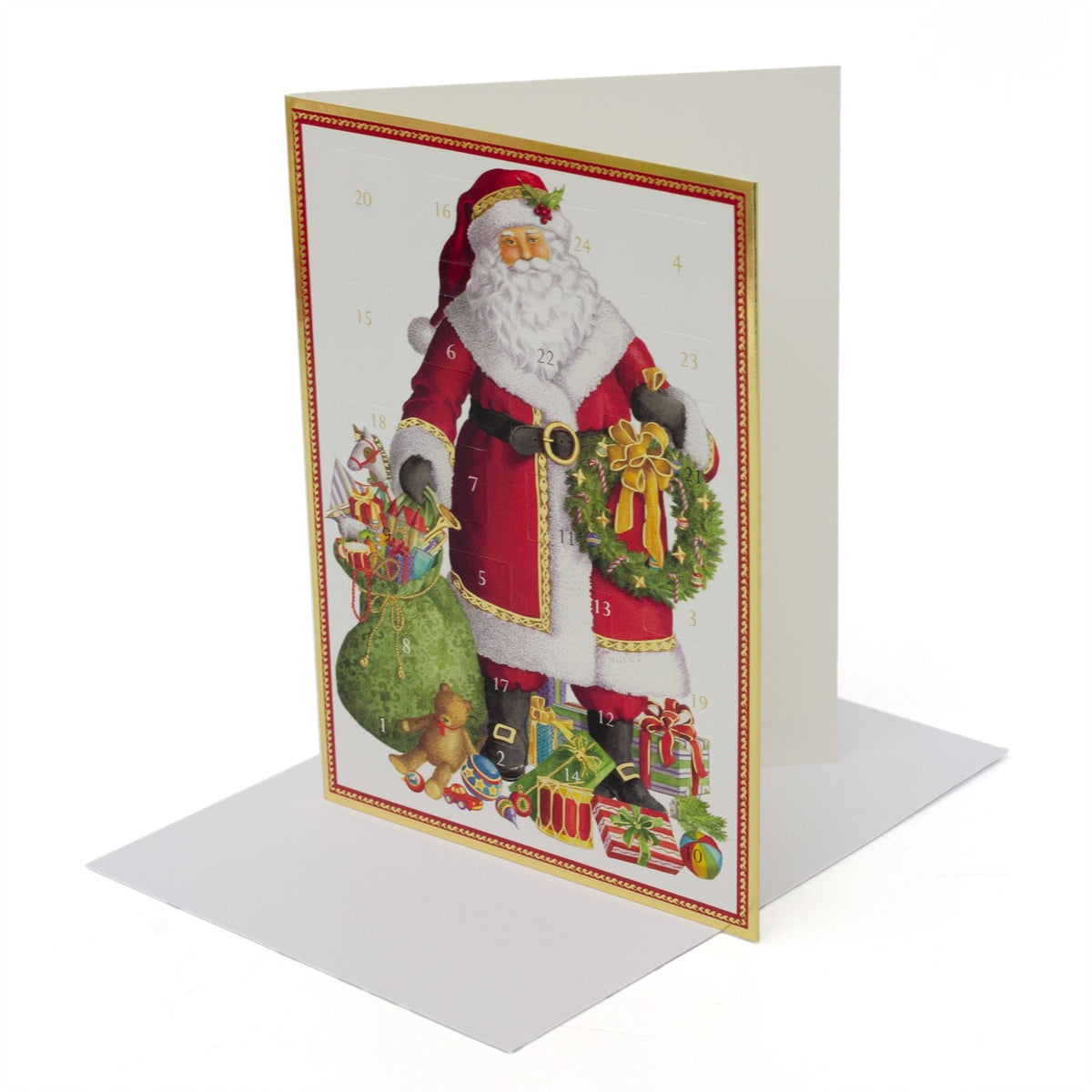 Santa Claus Advent Calendar Card with Envelope | Christmas Advent Calendar Advent Calendar - Tophatter Daily Deals