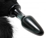 Midnight Fox Glass Anal Plug with Long Black Fur Tail > Anal Range > Tail Butt Plugs - Tophatter Daily Deals