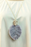 Leaf Macrame Pendant Necklace Necklaces - Tophatter Daily Deals