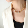 Pearl Geometric Bead Necklace Necklaces - Tophatter Daily Deals