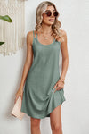 Eyelet Scoop Neck Double Strap Dress Gum Leaf Casual Dresses - Tophatter Daily Deals