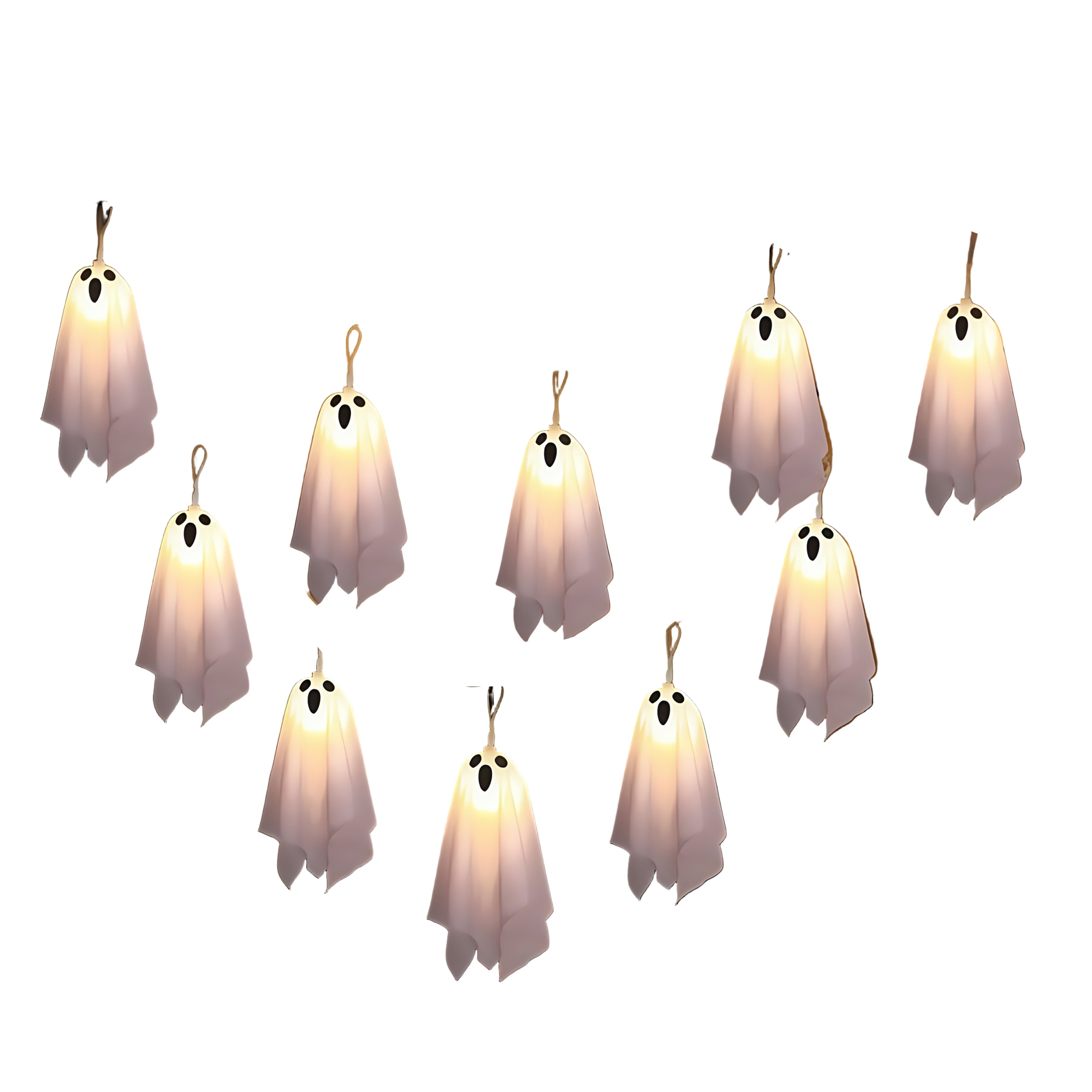 Halloween Ghost String Lights 10pcs with 8 Modes Halloween - Tophatter Daily Deals