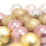 24 Piece Gold And Pink Mini Christmas Baubles | Christmas Tree Decorations | Gold Xmas Baubles Christmas Decor Baubles - Tophatter Daily Deals