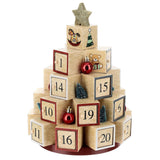 Christmas Tree Advent Calendar | Wooden Toy Block Tree with Glittery Star - 30cm Advent Calendar - Tophatter Daily Deals