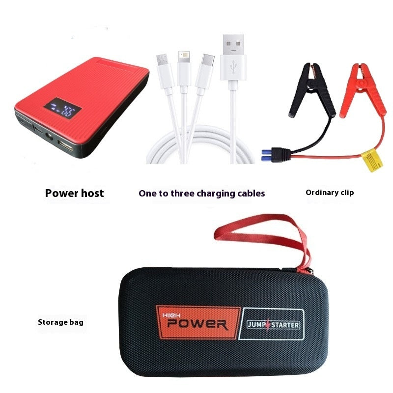 Automobile Emergency Start Power Source 12V Multi-function Vehicle-mounted Electrical Appliance Canvas Bag Host With Screen 20000 T02 Emergency Start Power - Tophatter Daily Deals
