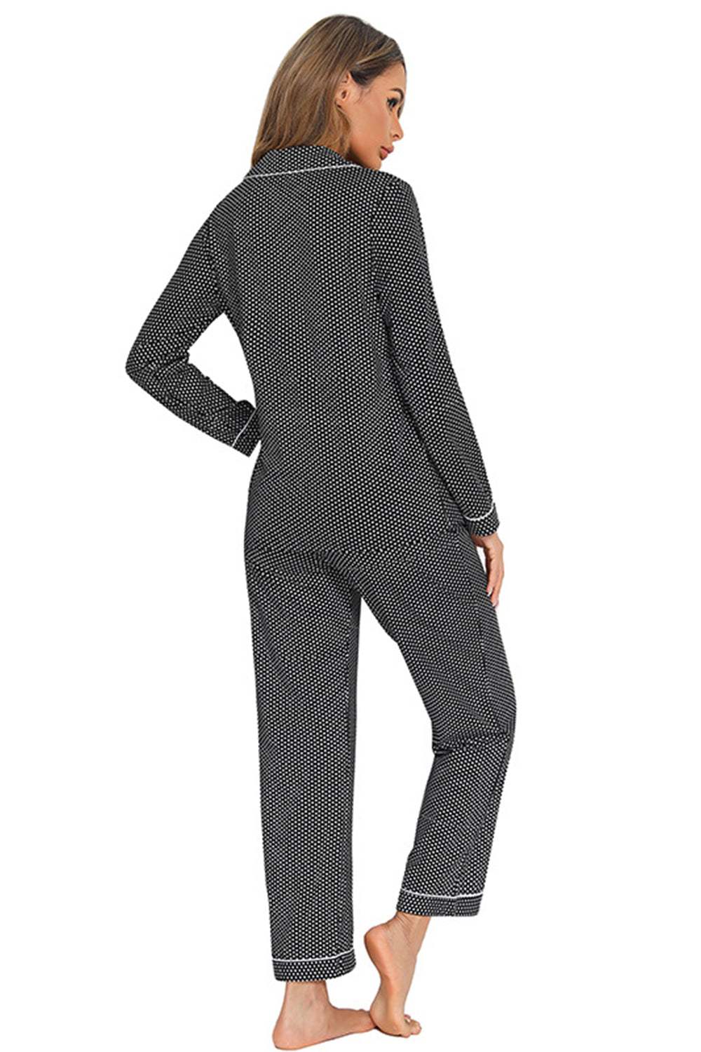 Collared Neck Loungewear Set with Pocket Loungewear Sets Apparel & Accessories Fast Shipping Free Shipping H#Y Lingerie Sleepwear Loungewear Loungewear Sets New Deals Sexy sexy lingerie Ship From Overseas Ship from USA USA USA STOCK - Tophatter Daily Deals And Savings