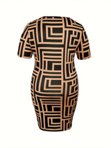 Plus Size Sweetheart Neck Short Sleeve Mini Dress Casual Dresses - Tophatter Daily Deals