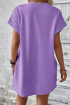 Pocketed Round Neck Short Sleeve Dress Casual Dresses - Tophatter Daily Deals