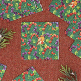 Pack of 20 Robin & Berries Christmas Napkins | Festive Paper Napkins - 33cm Napkins - Tophatter Daily Deals