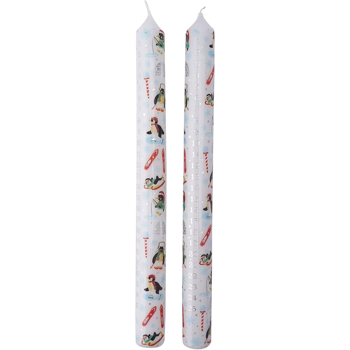 Set of 2 Winter Wonderland Christmas Advent Candles | Advent Christmas Candles Advent Candle - Tophatter Daily Deals