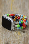 Synthetic Imperial Jasper Beaded Watchband Bracelet Multicolor Bracelets - Tophatter Daily Deals