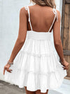 Frill Spaghetti Strap Tiered Dress Casual Dresses - Tophatter Daily Deals