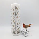Winter Birds Advent Pillar Candle | Christmas Advent Calendar Candle - 20cm Advent Candle - Tophatter Daily Deals