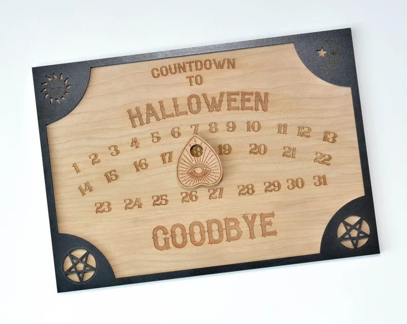 Halloween Countdown Calendar Rustic Wall Decor 2025 Black Border 3D Changing Face Moving Picture Frame - Tophatter Daily Deals