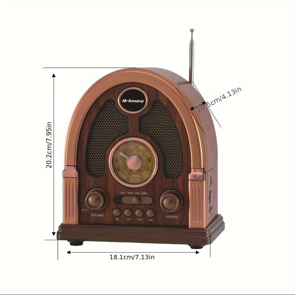 Wireless Vintage Radio with USB, FM/AM/SW Playback Camping & Hiking - Tophatter Daily Deals