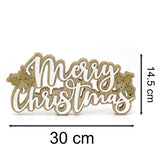 Merry Christmas Wooden Word Block | Festive Freestanding Wooden Letter Sign 30cm Ornament - Tophatter Daily Deals
