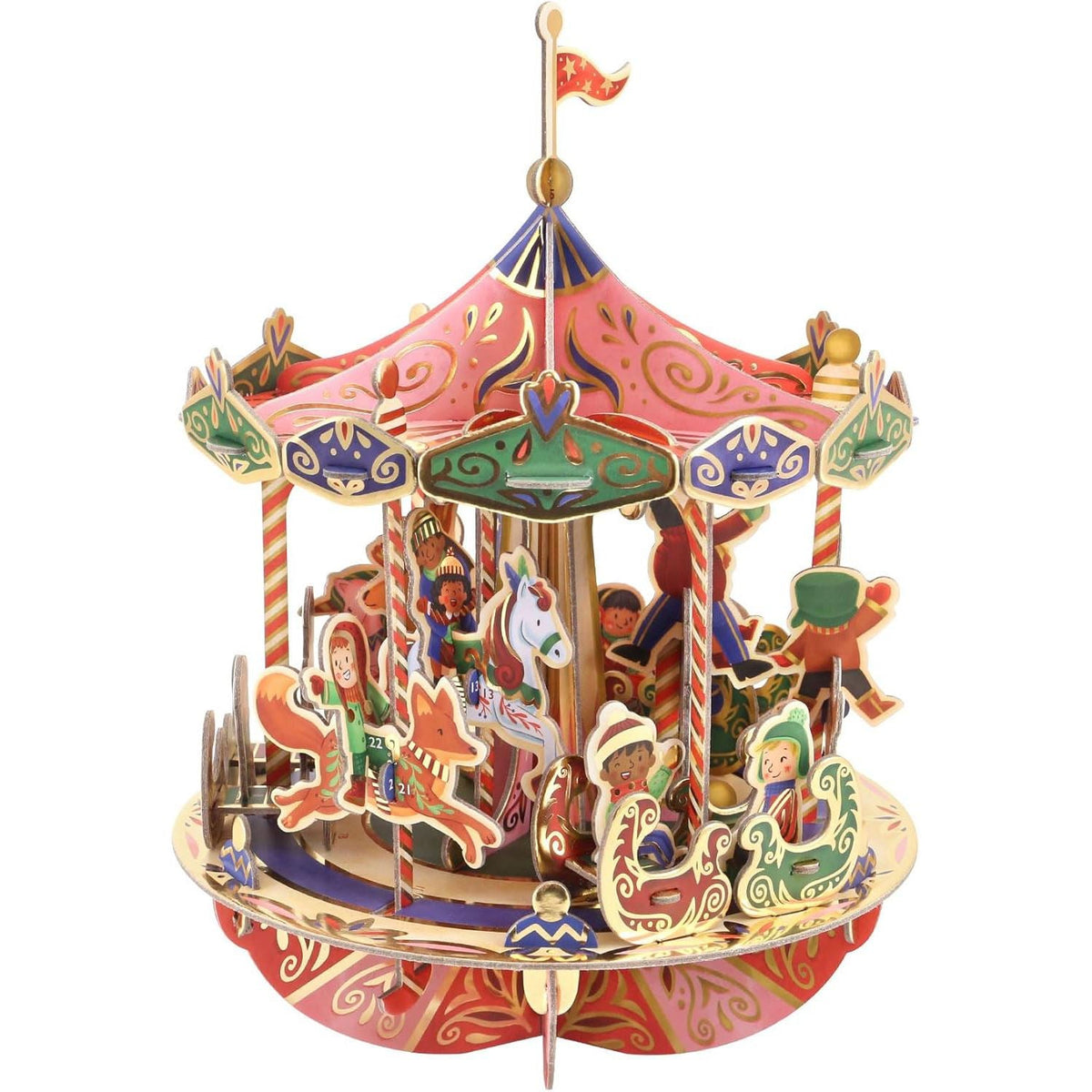 Pop & Build - Carousel Countdown | 3D Pop-up Christmas Advent Calendar Advent Calendar - Tophatter Daily Deals