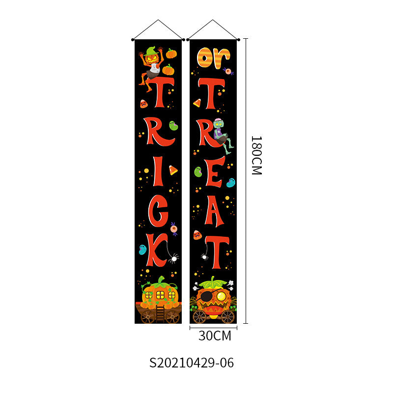 Halloween Doorway Banners Pair Oxford Cloth 180x30cm 3 Style 3D Changing Face Moving Picture Frame - Tophatter Daily Deals