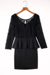 Lace Detail Long Sleeve Mini Dress Cocktail Dresses - Tophatter Daily Deals