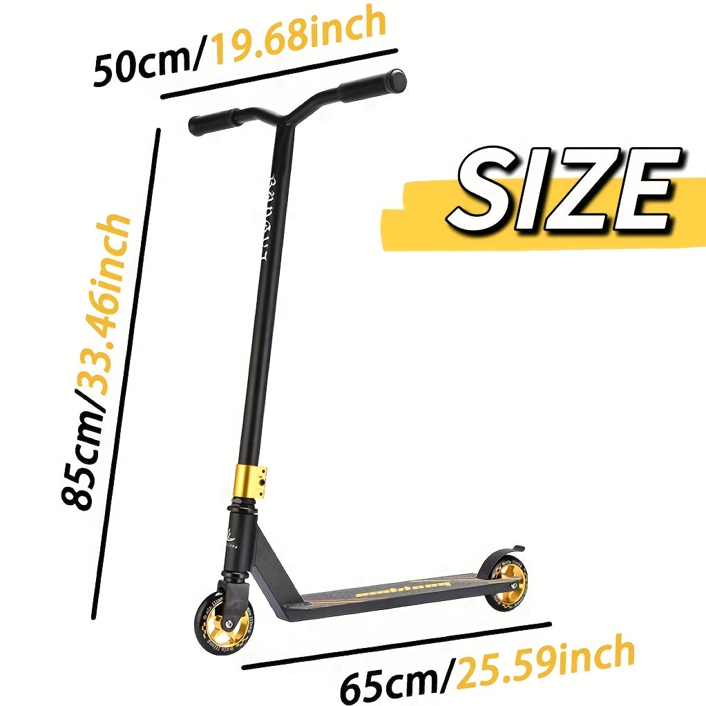 360° Stunt Kick Scooter Black Gold PU Wheels Riding Scooters - Tophatter Daily Deals