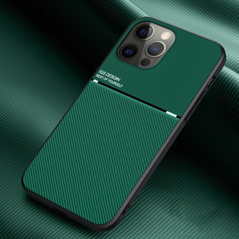 Built-in Magnetic Frosted Shockproof Phone Case Green 0 - Tophatter Daily Deals