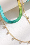 Gradient Herringbone Chain Double-Layered Necklace Necklaces - Tophatter Daily Deals