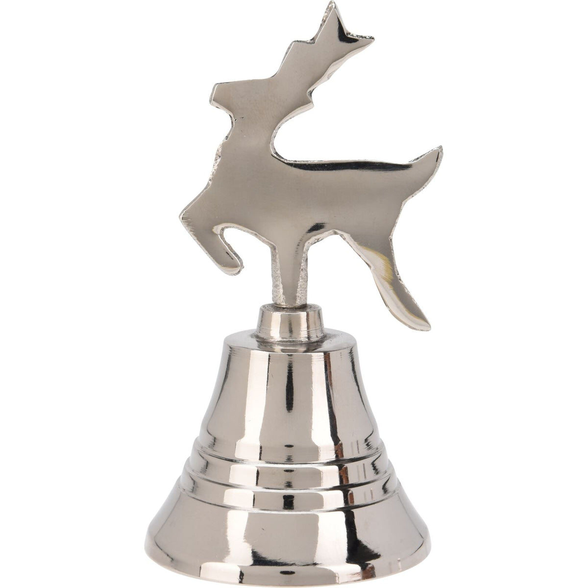 Mini Silver Nickel Christmas Bell | Small Hand Bell Dinner & Service Bell - 10cm Bell - Tophatter Daily Deals