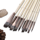 10 Pearl White Watercolor Brushes, Nylon Brushes 0 - Tophatter Daily Deals