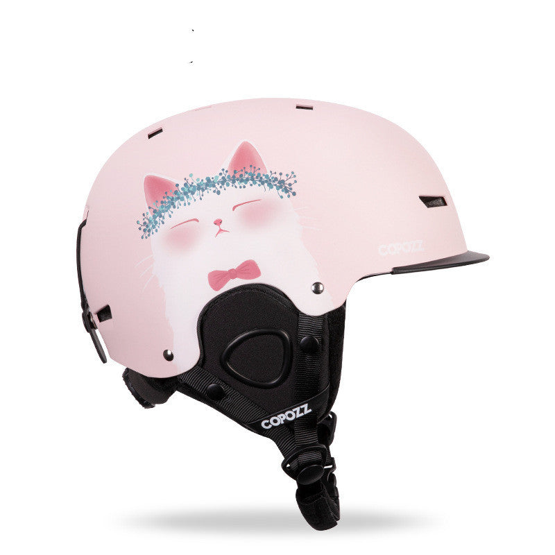 Adult Single And Double Board Snow Goggles Integrated Crash Helmet Sleepy Cat 0 - Tophatter Daily Deals