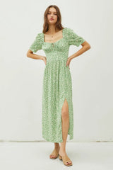 Be Cool Floral Smocked Back Slit Dress Casual Dresses - Tophatter Daily Deals