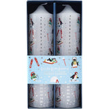 Set of 2 Winter Wonderland Christmas Advent Candles | Christmas Pillar Candles Advent Candle - Tophatter Daily Deals
